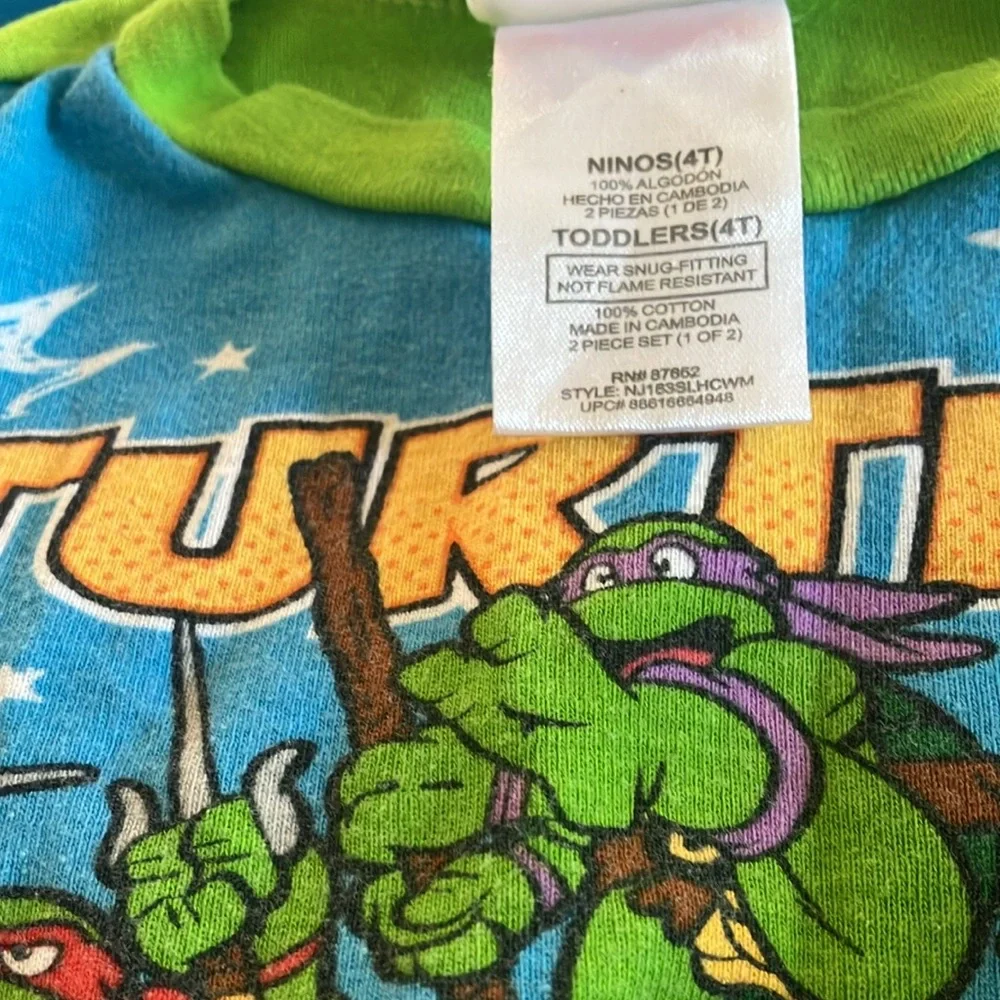 Nickelodeon Teenage Mutant Ninja Turtles short  Sleeve sleep Shirt 4t